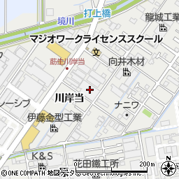 愛知県みよし市莇生町川岸当34周辺の地図