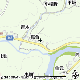 愛知県豊田市則定町渡合周辺の地図