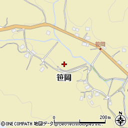 岡山県美作市笹岡周辺の地図
