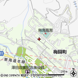静岡県熱海市梅園町周辺の地図