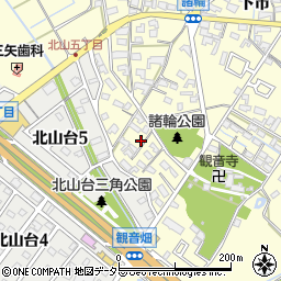 愛知県愛知郡東郷町諸輪観音前周辺の地図