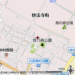 滋賀県東近江市妙法寺町周辺の地図