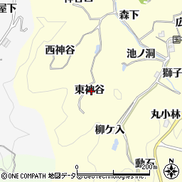 愛知県豊田市国谷町東神谷周辺の地図