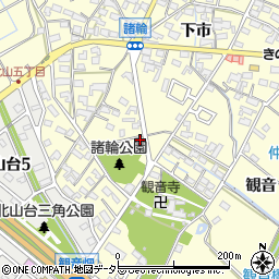 愛知県愛知郡東郷町諸輪観音畑周辺の地図