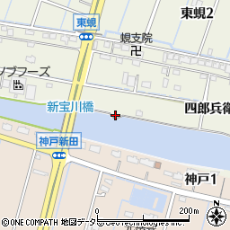 愛知県弥富市四郎兵衛町（川東）周辺の地図