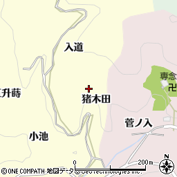 愛知県豊田市国谷町猪木田周辺の地図