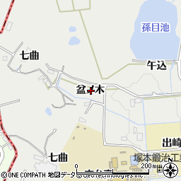 愛知県豊田市太平町盆ノ木周辺の地図