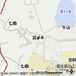 愛知県豊田市太平町（盆ノ木）周辺の地図