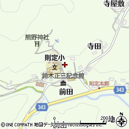 愛知県豊田市則定町周辺の地図