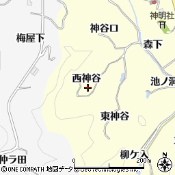 愛知県豊田市国谷町西神谷周辺の地図