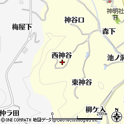 愛知県豊田市国谷町（西神谷）周辺の地図