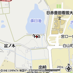 愛知県豊田市太平町午込周辺の地図