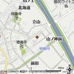 愛知県みよし市莇生町立山周辺の地図