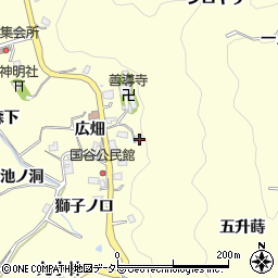 愛知県豊田市国谷町前山周辺の地図