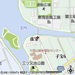 愛知県弥富市子宝町周辺の地図