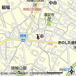 愛知県愛知郡東郷町諸輪下市周辺の地図