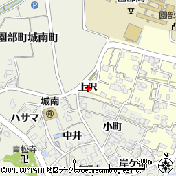京都府南丹市園部町城南町上沢周辺の地図
