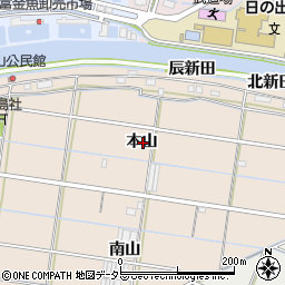 愛知県弥富市中山町本山周辺の地図