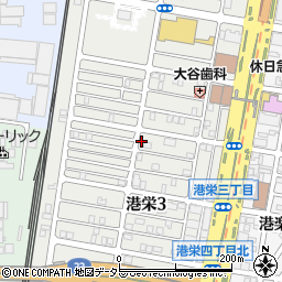 愛知県名古屋市港区港栄周辺の地図