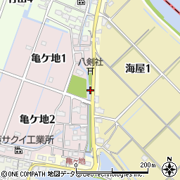 愛知県弥富市海屋町イノ割周辺の地図