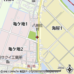 愛知県弥富市海屋町（イノ割）周辺の地図