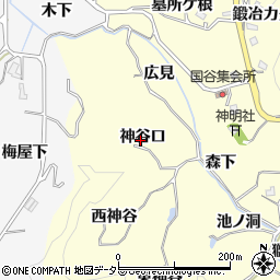 愛知県豊田市国谷町神谷口周辺の地図