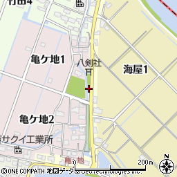 愛知県弥富市海屋町周辺の地図