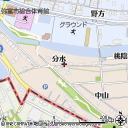 愛知県弥富市中山町分水716周辺の地図