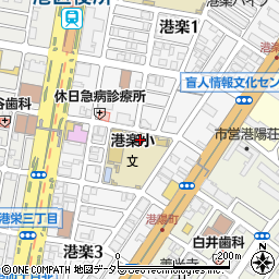 名古屋市立港楽小学校周辺の地図
