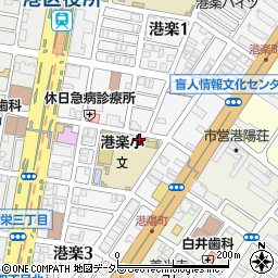 愛知県名古屋市港区港楽2丁目周辺の地図