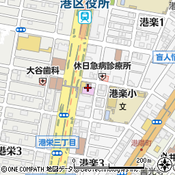 名古屋市港文化小劇場周辺の地図