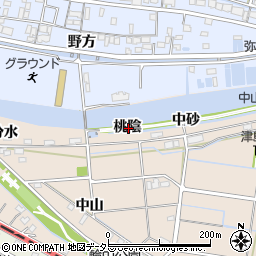 愛知県弥富市中山町桃陰周辺の地図