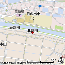 愛知県弥富市中山町北新田周辺の地図