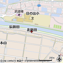 愛知県弥富市中山町（北新田）周辺の地図