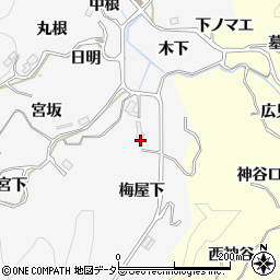 愛知県豊田市下国谷町梅屋下周辺の地図
