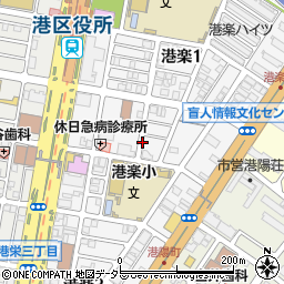 愛知県名古屋市港区港楽周辺の地図