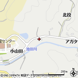 愛知県豊田市池田町小山田周辺の地図