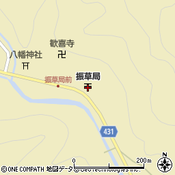 振草郵便局周辺の地図