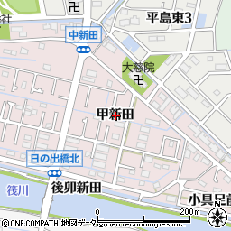 愛知県弥富市平島町甲新田周辺の地図