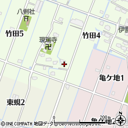 愛知県弥富市竹田4丁目周辺の地図