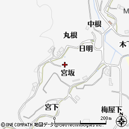 愛知県豊田市下国谷町（宮坂）周辺の地図