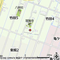 愛知県弥富市竹田4丁目15周辺の地図