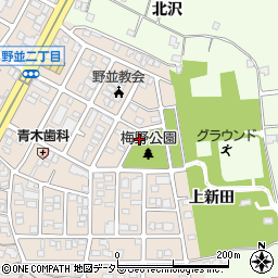 梅野公園トイレ周辺の地図