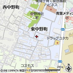 滋賀県東近江市東中野町周辺の地図
