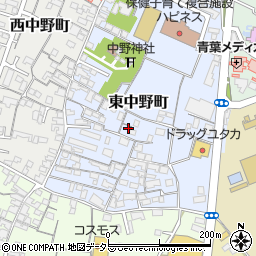 滋賀県東近江市東中野町周辺の地図
