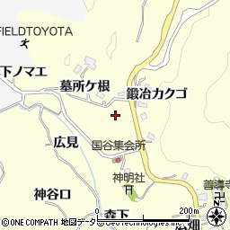 愛知県豊田市国谷町中根周辺の地図