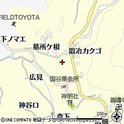 愛知県豊田市国谷町（中根）周辺の地図
