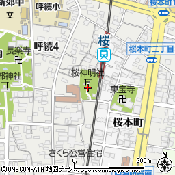 桜神明社周辺の地図