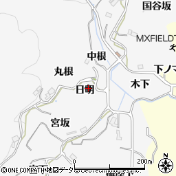 愛知県豊田市下国谷町（日明）周辺の地図