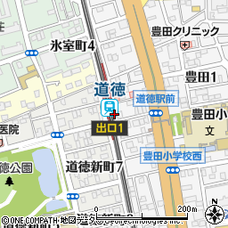 名鉄協商道徳駅前駐車場周辺の地図